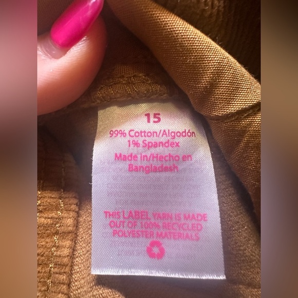 Corduroy High Rise Sculpting Skinny Brown Pants Size 15 - Picture 7 of 7